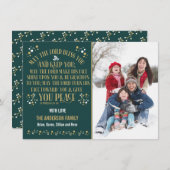 Gouden Kerstzegening Nummers 6:24-26 Foto Feestdagenkaart (Voorkant / Achterkant)