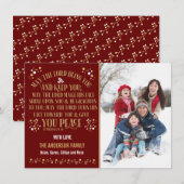 Gouden Kerstzegening Nummers 6:24-26 Foto Feestdagenkaart (Voorkant / Achterkant)