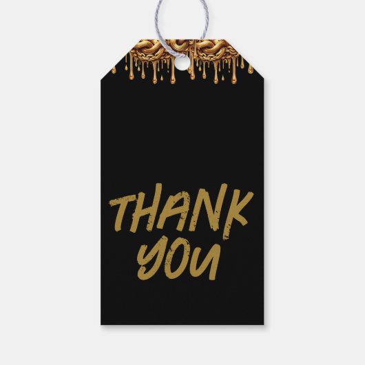 Gouden ketting 1 #1 Drip 1e verjaardagsfeestje Cadeaulabel (Achterkant)