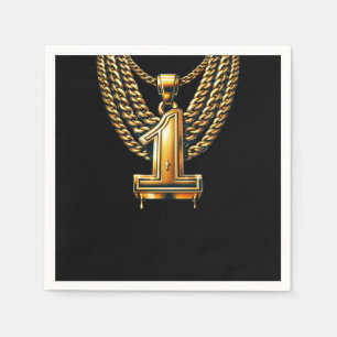 Gouden ketting 1 Drip #1 1e verjaardagsfeestje Servet