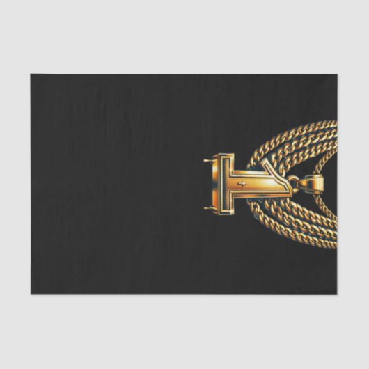 Gouden ketting 1 Drip #1 1e verjaardagsfeestje Tissuepapier (Voorkant)