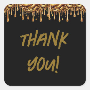 Gouden Ketting Drip Drippy Verjaardagsfeest Vierkante Sticker