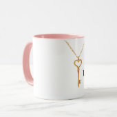 Gouden Ketting Hart Ketting Liefde Mok (Voorkant links)