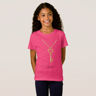 Gouden Ketting Hart Ketting Liefde T-shirt
