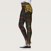 Gouden ketting Trim Rood Zwart Tartan Plaid Leggings (Links)