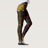 Gouden ketting Trim Rood Zwart Tartan Plaid Leggings (Rechts)
