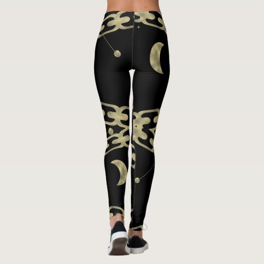 Gouden Kettingen Faux Gold Constellation Stars Moo Leggings (Achterkant)