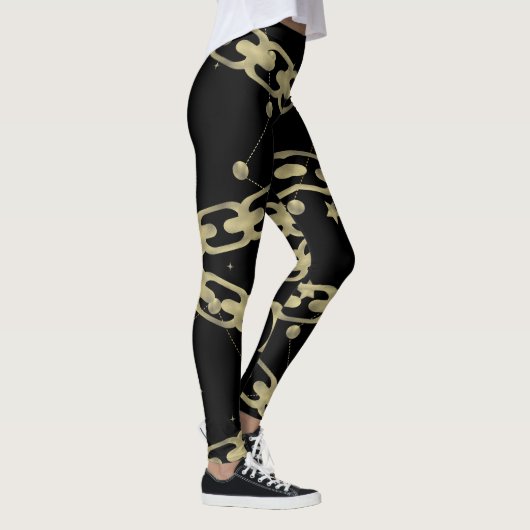 Gouden Kettingen Faux Gold Constellation Stars Moo Leggings (Rechts)