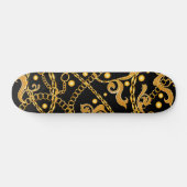Gouden Kettingen Persoonlijk Skateboard (Horizontaal)