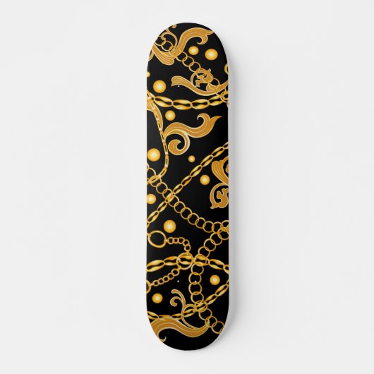 Gouden Kettingen Persoonlijk Skateboard (Voorkant)