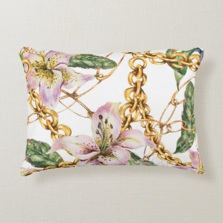 Gouden kettingen & Royal Lilies: Waterverf Elegant Accent Kussen