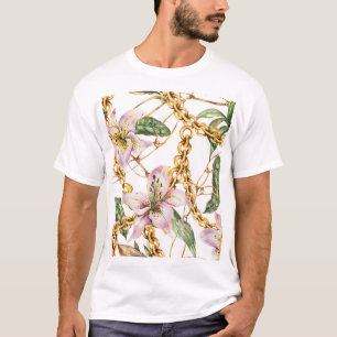 Gouden kettingen & Royal Lilies: Waterverf Elegant T-shirt