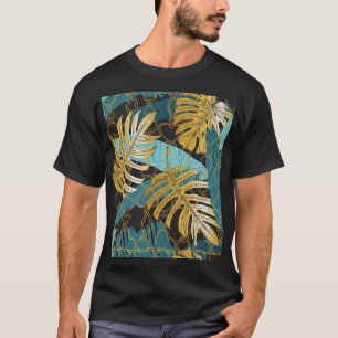 Gouden kettinggordijn, tropische bladeren. t-shirt
