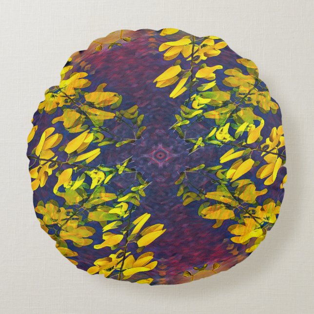 gouden kettinglus rond kussen (Voorkant)