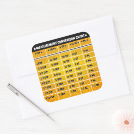Gouden keukenconversie maatstokstickers vierkante sticker