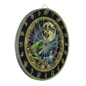 Gouden kikker springt in rustieke perfectie dartbord (Voorkant Links)