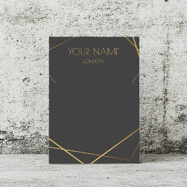 Gouden kintsugi geometrisch ketting display kaart