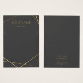 Gouden kintsugi geometrisch ketting display kaart (Voorkant /achterkant)