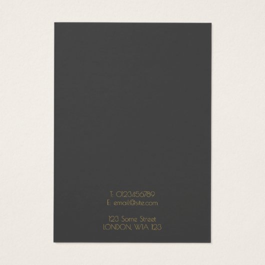 Gouden kintsugi geometrisch ketting display kaart (Achterkant)