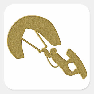 Gouden Kitesurfen Sticker