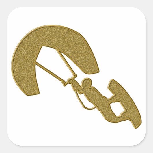 Gouden Kitesurfen Sticker (Voorkant)