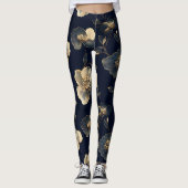 Gouden Klaproos Bloem Leggings (Voorkant)