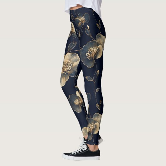 Gouden Klaproos Bloem Leggings (Links)