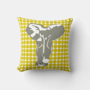 Gouden Klaproos Safari Stip met Pop Art Olifant Kussen