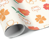 Gouden Klaprozen Cadeaupapier (Rol Hoek)
