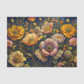 Gouden Klaprozen Tuin Bloemendecoupage Tissuepapier (Voorkant)