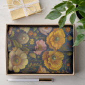 Gouden Klaprozen Tuin Bloemendecoupage Tissuepapier (Geschenk)