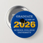 Gouden Klas van 2026 Afstuderen Ronde Button 7,6 Cm (Voorkant /achterkant)
