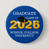 Gouden Klas van 2026 Afstuderen Ronde Button 7,6 Cm (Voorkant)
