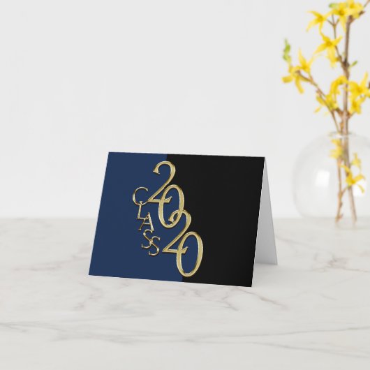 Gouden Klasse van 2020 Afstuderen Bedankt Kaart (Gele Bloem)