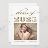 Gouden  Klasse van 2024 Foto Afstuderen Kaart (Voorkant / Achterkant)