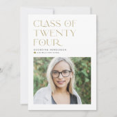 Gouden Klasse van 2024 Modern Minimalistisch Afstu Kaart (Voorkant)