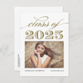 Gouden Klasse van 2025 Foto Afstuderen Aankondigingskaart (Voorkant / Achterkant)