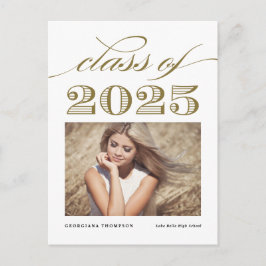 Gouden Klasse van 2025 Foto Afstuderen Aankondigingskaart