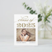 Gouden Klasse van 2025 Foto Afstuderen Aankondigingskaart (Staand voorkant)