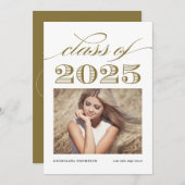 Gouden Klasse van 2025 Foto Afstuderen Kaart (Voorkant / Achterkant)