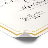 Gouden Klassiek Certificaat van voltooiing, award Poster (Hoek)