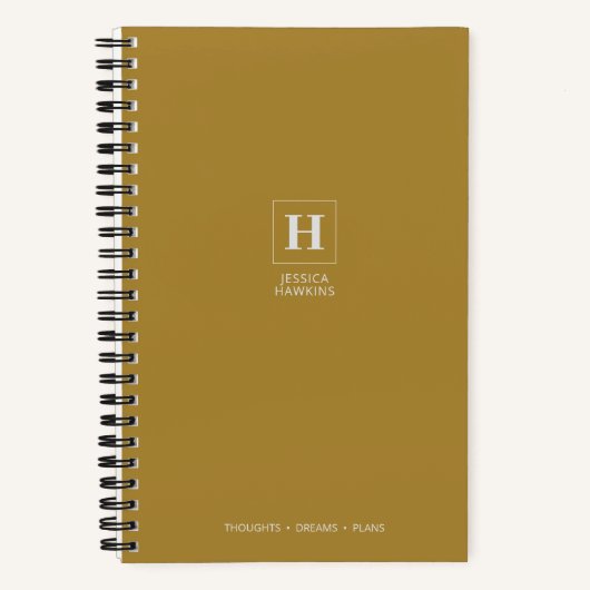 Gouden Klassiek Monogram Notitieboek (Voorkant)
