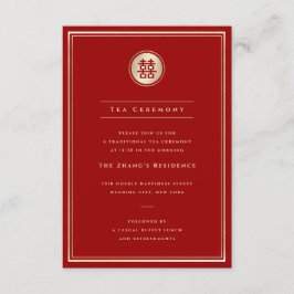 Gouden Klassieke Cirkel Dubbele Geluk Thee Ceremon Informatiekaartje