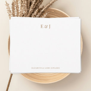 Gouden klassieke elegante koppel initials geperson notitiekaartje