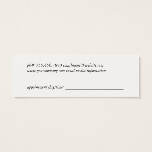 Gouden klassieke make-up- en haarafspraak mini visitekaartjes (Achterkant)