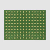 Gouden Klaver Grid Groen St. Patrick's Tissuepapier (Voorkant)