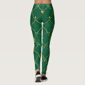 Gouden klaver, smaragdgroene lucht leggings (Achterkant)