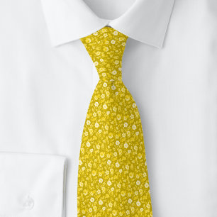 Gouden Kleine Bloemen Stropdas
