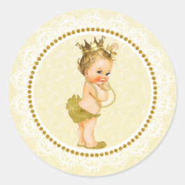 Gouden kleine prinses Baby shower Sticker
