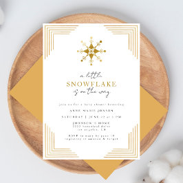 Gouden Kleine Sneeuwvlok Minimalistische Elegante  Kaart